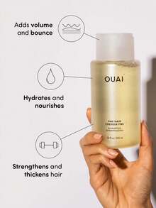 OUAI 300ml/10 Fl Oz 細髮洗髮精，輕盈溫和清潔，增加自然蓬鬆感，撫平毛躁，柔順髮絲，保濕滋潤，不增加重量，強化細髮，清新香氣，適合日常使用，禮品 - 300ml - 查看 9