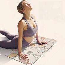 tapete de yoga con diseo de gato juguetn, rodilleras de yoga, antideslizante de doble cara, tapete de ejercicio para mujeres y uso, color blanco - blanco - Ver 3
