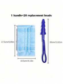 10合1可重复使用除尘掸套装，带可替换刷头，手持式除尘器，适用于家居、家具、电子产品、吊扇 - 高效静电除尘，清洁用品 - 彩色 - 查看 12