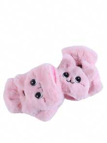 1双卡通可爱休闲街头派对涤纶刺绣露指兔毛手套，保暖加厚女士冬季派对、约会、学生手套 - Flap Mittens - 查看 10