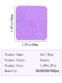 Toallitas limpiadoras de uñas de terciopelo morado, suministros de manicura, toallitas quitaesmalte, toallitas limpiadoras de uñas súper absorbentes y suaves, adecuadas para quitar esmalte de uñas y extensiones de pestañas - Morado - Ver 2