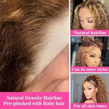ownvmor Curly Bob Wig Human Hair Deep Wave 13x4 HD Lace Front Wigs For Black Women Human Hair Pre Plucked Wear And Go Glueless Short Wet And Wavy Ombre Honey Blonde Highlight Color 4/27 14 Inch - Điểm nổi bật ngày 27/4 - Xem 6
