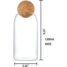 GSYY 1200ML/40Oz Clear Glass Bott Glass Food Sage Containers With Aig Round Cork Decorative Sealed Ar Organizer Holder With Wooden Lid For Candy Coe Nut Ice Tea Coffee Bean - 無色 - 查看 5