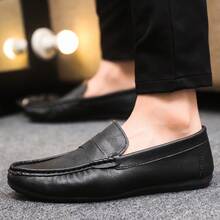 男士休闲套脚运动鞋，四季皆宜 - 黑色 - 查看 2