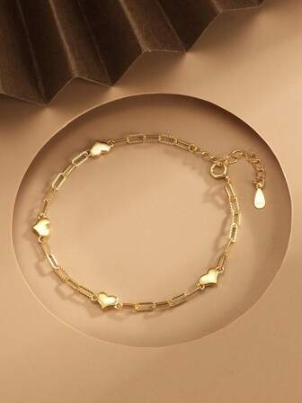 1 st armband i S925 sterlingsilver med hjärtdesign, modernt, minimalistiskt, unik present till flickvän, dig själv, mamma, smycken för kvinnor, elegant present till vardagsbruk