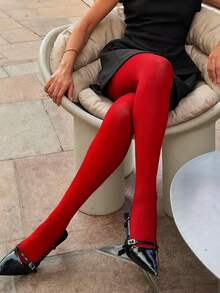 1双女士塑形高弹柔软不透明连裤袜秋季万圣节黑色连裤袜 Ropa De Invierno Mujer Winter Clothes For Women Goth Medias Tights Plus Size Pantalones De Mujer Stockings Fishnet Stockings - 彩色 - 查看 6