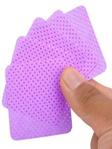 Toallitas limpiadoras de uñas de terciopelo morado, suministros de manicura, toallitas quitaesmalte, toallitas limpiadoras de uñas súper absorbentes y suaves, adecuadas para quitar esmalte de uñas y extensiones de pestañas - Morado - Ver 4