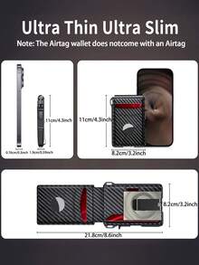 男士超薄RFID屏蔽金属铝合金双折钱包 - 简约商务设计，带弹出式卡槽、身份证窗口、可扩展现金隔层和安全拉链零钱包 - 小巧信用卡夹，时尚简约 - 黑色 - 查看 6