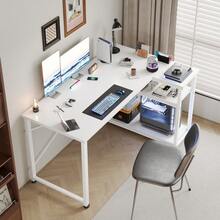 White Height Adjustable Desk 160 X 75 Cm Electrically Adjustable L-Shaped Desk With Memory Control, Ergonomic Game Table With Cup Holder, Hook. - White - View 2