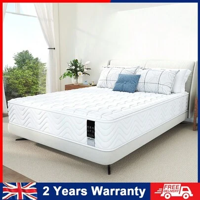 OYAJIA Single/Double/King Size Mattress, 9 Inch Hybrid Mattress In A Box, Memory Foam Individually Wrapped Pocket Coils Innerspring Pressure Relief, Medium Firm, Fiberglass-Free