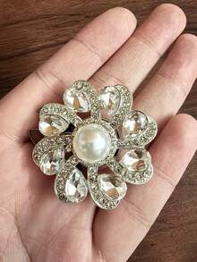 1 Stück/2 Stücke elegante Blumen Geometrie Knopfabdeckungen, Hemd Knopfabdeckungen zum Aufclipsen, Mode Kristall Manschettenknöpfe Abdeckung, geeignet für Smoking und Hochzeitskleider Dekoration