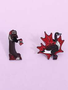 2Pcs Canada Maple Duck Enamel Pins Cute Maple Leaf Duck Honk Honk Brooches Lapel Badge Backpack Jewelry Gift For Friends