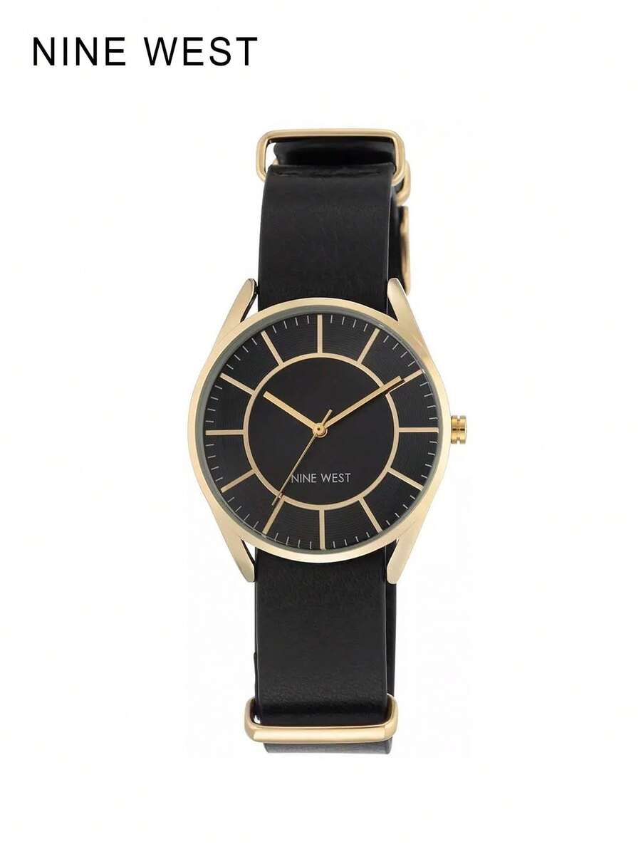 Nine West Elegant armbandsklocka för kvinnor med justerbart armband - Svart - Visa 1