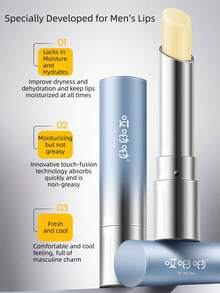 1pc Men's Moisturizing Lip Balm, Deeply Nourishing, Hydrating, Repairing, Prevents Chapping, Refreshing Formula For Men - Multicolor - View 3