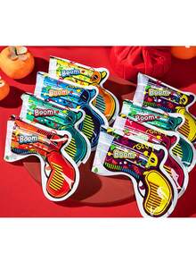 10/15/20个装炫彩五彩纸屑炮 - 彩色PET塑料派对装饰品，带星星、爱心和砰砰声设计，适用于婚礼、生日、圣诞节、新年、万圣节 - 嘉年华派对用品及礼品，派对装饰用品，庆典必备，趣味图案，最佳选择