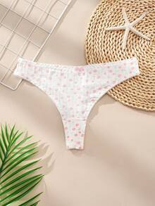 6pcs Women's Casual Daily Commute Low-Waist Cotton Panties, Cute Bowknot Cotton Thong - Multicolor - View 5