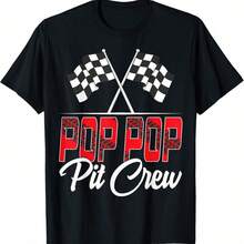Race Car Birthday Party Racing Family Pop Pop Pit Crew T-Shirt - Negro - Ver 1