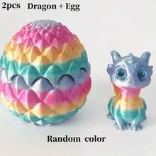 1set/2pcs 3D Printed Dragon And Egg Figurines - Made Of Bright PLA Material, These Daily Entertainment Game Tabletop Figurines Are Perfect For Gifting, Parties, Gardens, Kitchens, Offices, Fairy Tale Worlds, Festival Celebrations, Car Decorations And Home Furnishings. Party Decorations Christmas Fidget Toys - Multicolor - View 15