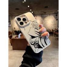 Minimalist line-art Sesshōmaru  17 Pro Max case, 16/15 for men & women, 13 colorful-silver, 14 silicone, 12 new 8 soft XS InuYasha Plus full-coverage 11 shockproof mini sleeve. - Albaricoque - Ver 6