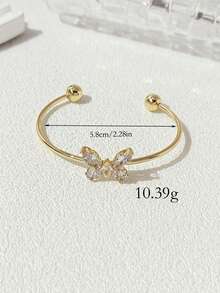 LADYCOCO 1 chiếc vòng tay bướm nhân tạo mạ vàng sang trọng, thời trang và thanh lịch, thích hợp cho các buổi hẹn hò, tiệc tùng và đeo hàng ngày của phụ nữ, hàng mới về năm 2026 - Vàng - Xem 3