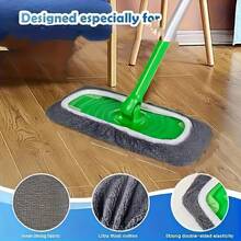 4 Pieces Gray Dual-Use Mop Replacement Cleaning Pads, Reusable Flat Mop Replacement Cloth, Improve Floor Cleaning Efficiency, Suitable For Dormitories, Offices, And Homes - 灰色 - 查看 7