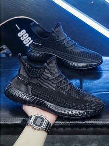 zapatos hombre tenis para hombres zapatillas>plataforma Zapatos casuales cómodos para hombre, zapatos deportivos casuales de suela blanda para hombre, zapatos para correr transpirables, livianos y cómodos, adecuados para el ocio diario, viajes, escuela, deportes y carreras casuales. - Negro - Ver 2