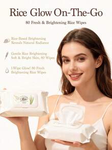 SKINFOOD Rice Brightening Cleansing Wet Wipes - 80 Sheets, Brightens Complexion, 380ml, Fades Blemishes, Makeup Remover, Improves Dull Skin, Multi-Functional Makeup Removing & Brightening Wet Wipes - Rice Daily Brightening Cleansing Tissue - View 5