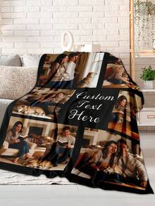 Custom Personalized Photo Flannel Blanket, Customize Your Own Picture Wedding Couple Family Throw Blanket With Any Photo, Soft Flannel Throw Blanket Digital Printing, 280gsm, All-Season Comfort Polyester Blankets Great Gift For Friend, Family, Wedding, Birthday,Warm,Soft,Comfortable,Cozy Personalized Ideal Gifts For Him,Her,Boyfriend,Girlfriend,Dad,Mom,Family,Friends,Pets ,For Anniversaries,Valentine's Day,Mother's Day,Birthdays,Father's Day,Weddings,Graduation,Christmas,Housewarming Sofa,Bed,Car,Bedroom,Living Room,Office,Outdoor Camping,Beach,Wall Decoration - 樣式-2 - 查看 2