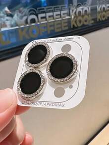 一套闪亮钻石镜头保护壳，兼容 17/16/15/14/13/12/11 Pro Max - 銀色 - 查看 1