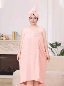 Plus Size Women's Bathrobe, Wearable Wrap Dress With Pockets, Sleepwear, Loungewear Robe For Home, Hotel, Sauna, Beach, Pool, Gym, Travel And More - Multicolor - View 2