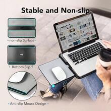 - computadora porttil con superficie lisa y alfombrilla para mouse, bandeja de cama ligera para porttil o tablet, mesa ergonmica para hogar, oficina, viajes y estudiantes - negro y gris - Ver 2