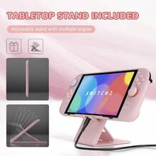AWYYPlayVital Hard Case For Nintendo Switch 2 With Extra Stand And Thumb Grip Caps Split Design Dockable Protective Full-Body Shell Cover For Nintendo Switch 2 Solid Color Series Cherry Blossoms Pink - CherryBlossomsPink - View 7