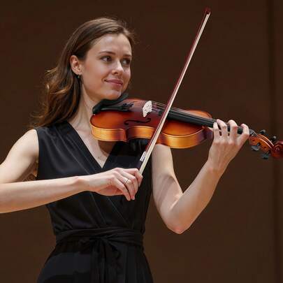 Violin 4/4 Full Size For Adults, Violin Fiddle Set For Beginners Student With Hard Case, Rosin, Bow, Shoulder Rest,Bridge,Extra Strings,Professional Solidwood Instrument (Matte Brown)