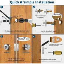 AWYYAll-New Deadbolt Door Lock Set ANSI/BHMA Grade 3 Enhanced Security Entry Dead Bolt Level Door Locks For Exterior Front Doors Satin Brushed Nickle - SatinNickle - View 5