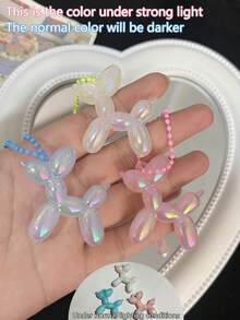 3件套全息狗狗挂件，可爱毛绒小狗配饰，创意学生背包挂饰，彩色狗狗礼物汽车配饰包包挂件校园卡通哥特Y2K圣诞节包包挂件汽车配饰教师朋友姐妹礼物创意，送给母亲、父亲、毕业生和老师的礼物 - 彩色 - 查看 5