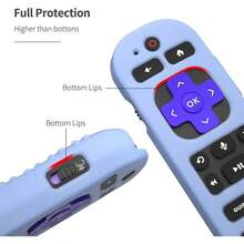 AWYYSilicone Cover For Roku Voice Remote Pro 2nd Ed. Roku Remote Control RCB1R Protective Silicone Case Sleeve Shockproof Skin For Roku Remote With Lanyard Glow Blue - GlowBlue - Xem 4