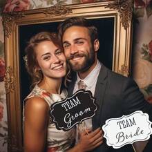 31件套婚礼派对拍照道具，混合色纸质标牌，流行文化主题，花卉图案，可用作背景和自拍台，单身派对用品