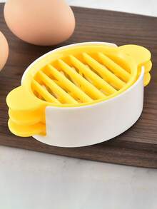 4pcs Plastic Multi-Function Egg Cutter, Household Egg Slicer, Peeled Egg Divider, 3-In-1 Cutting Tool For Boiled Egg, Salted Egg - White Yellow - View 5