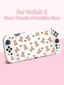 1个可爱小熊领结图案保护套，兼容Switch2 (2025)/Switch NS/Switch OLED/Switch Lite游戏机，新一代TPU软壳，Switch手柄保护套，防摔、防滑、防刮，Switch玩家的最佳礼物 - 彩色 - 查看 4
