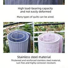 1pc Stainless Steel Spiral Clothes Drying Rack, Balcony Laundry Hanger For Bedding, Quilt, Clothes