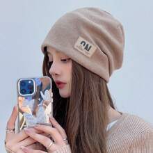 1顶女士秋冬保暖针织帽，百搭且修饰脸型，适合日常佩戴 - A - 查看 8