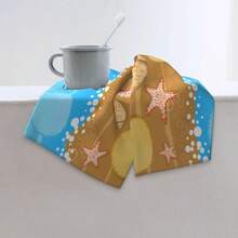HAWTSummer Beach Ocean Seashells Hand Towels Decorative Set Of 2 Soft Absorbent Nautical Starfish Bath Hand Towels For Bathroom Home Hotel Spa Gym Yoga Nautical Beach Bathroom Decor 14"X28" - BeachOcean - View 5