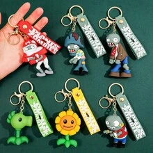 Llavero de PVC de Plantas vs Zombies, llavero de dibujos animados, decoración de bolso/coche, llavero de PVC suave de goma de Girasol/Guisante/Zombie mini, regalo de fiesta y vacaciones, pequeño regalo para niños - Multicolor - Ver 7