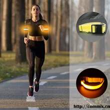 2条装智能手电筒手环，适用于城市通勤者 - 电动滑板车骑行、遛狗和夜间骑行 - 黃色 - 查看 4