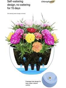 花盆：塑料编织蜘蛛兰花盆，22cmx22cm加厚吊篮，壁挂式绿萝多肉植物花盆，阳台塑料花盆，透气、坚固耐用，营造自然清新的田园风格客厅环境。 - 吊籃 - 查看 7