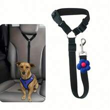 1Pc Pet Car Seat Belt Traction Rope, Car Cat And Dog Retainer, Retractable Car Safety Rope - hoa - Xem 2