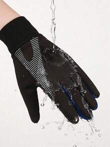 1 Pair Winter Snow Gloves For Teens - Warm Thermal Lined, Thick Design Suitable For Boys And Girls, Five-Finger Use, With Ribbed Cuffs And Perforated Grip, Great For Skiing, Cycling And Outdoor Activities (Mixed Color), Teen Winter Gloves, Fashionable Teen Gear, Kids Sports Gloves - Multicolor - View 5