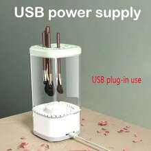 3-In-1 Electric Makeup Brush Cleaner (Cleaning + Storage + Drying) Comes With A Silicone Pad, A USB-Powered Beauty Cleaning Tool, Suitable For Various Makeup Brush Sizes, Silent Operation, A Must-Have Beauty Tool For Women. - trắng - Xem 10