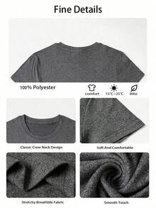 1pcsWomen's Summer Salty Girl Pattern Print Round Neck Short Sleeve Simple Casual Daily Plus Size T-Shirt Tops, Fashion Umbrella Tops, Women's Tops180g-100% Cotton Women's Casual T-Shirt: Perfect For Outdoor & Streetwear - 深灰色 - 查看 4