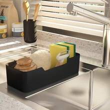 Hộp đựng đồ treo tường nhà bếp, mặt trong tủ không có lỗ đục, cửa tủ, túi bảo quản, hộp đựng đồ dùng vệ sinh - màu đen - Xem 4